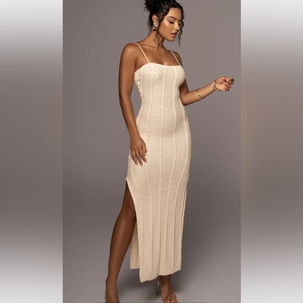 JLUXLABEL IVORY CABANA VIEWS CROCHET DRESS